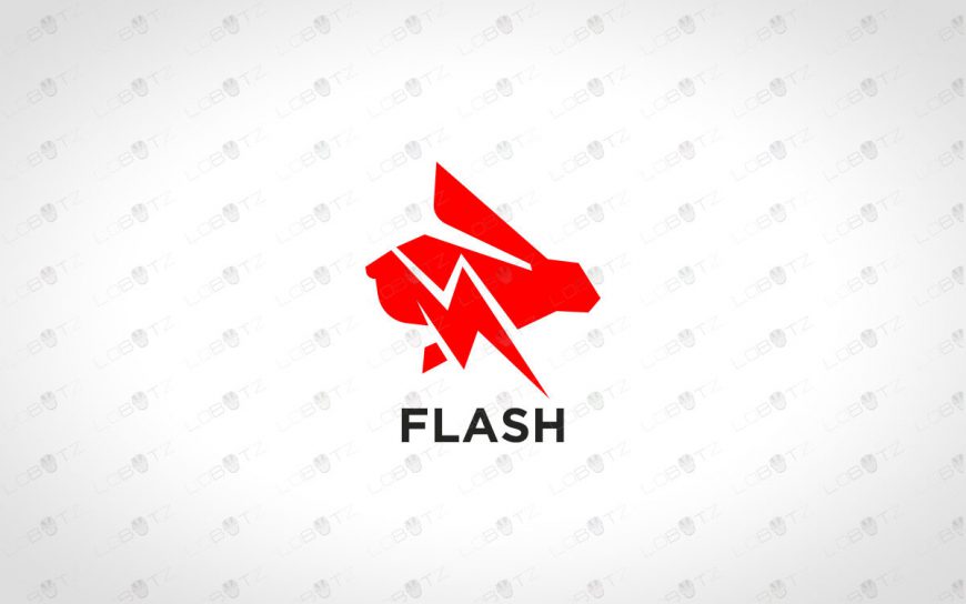 Fast Rabbit Logo For Sale Premade Speedy Rabbit Logo lightning rabbit logo