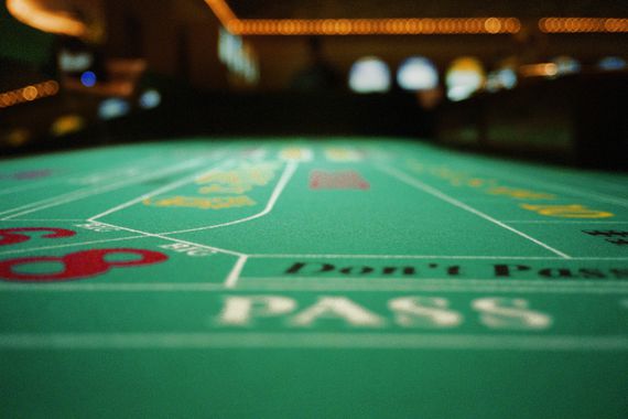 Craps table in casino, close-up