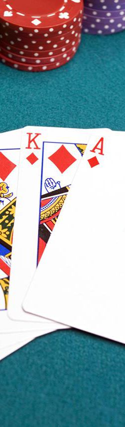 Royal flush with poker chips