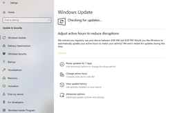 Screenshot of Windows 10 checking for updates