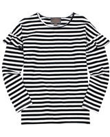 Creamie Girl's Striped T-shirt with Ruffles