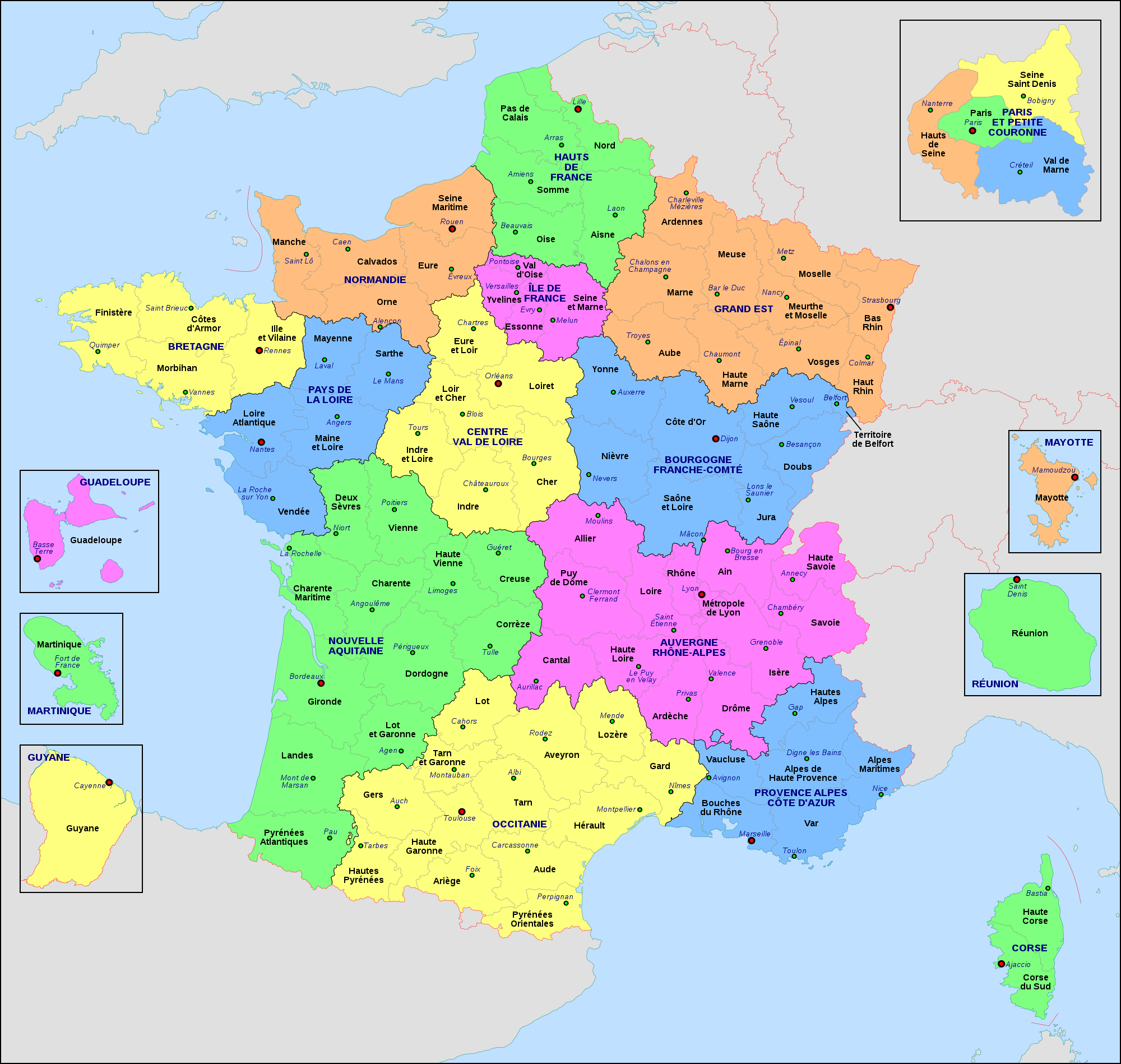 Detailed Map Of France Regions - Map of world