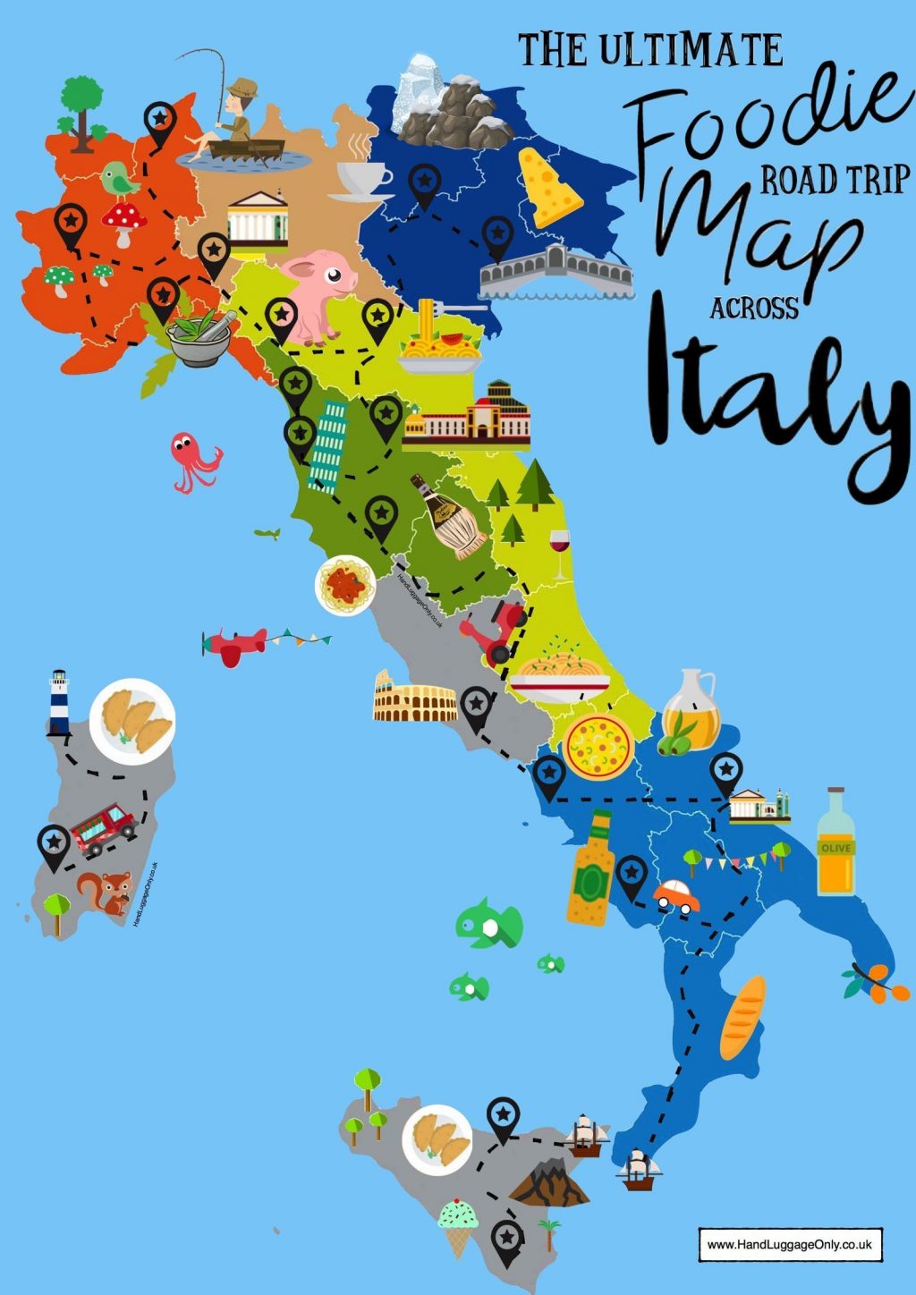 Mapa Da Italia Dividido Por Regioes - MODISEDU