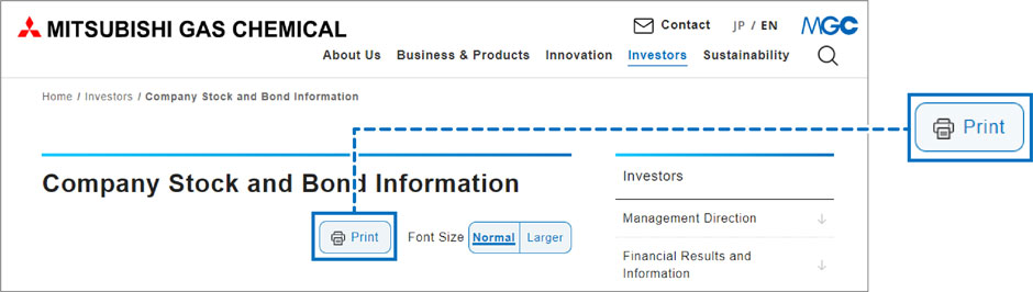 Screen: the printer icon