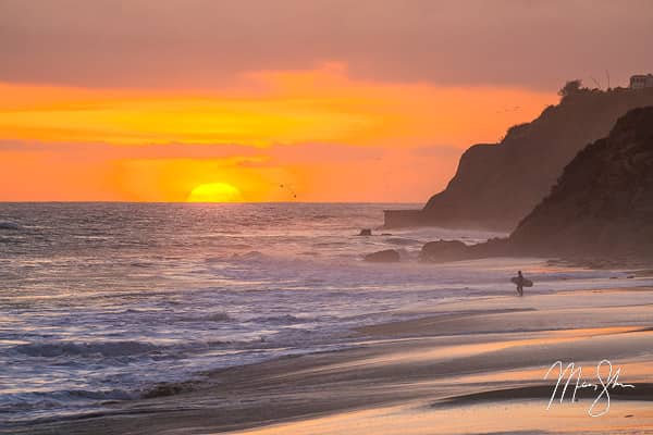 Malibu Sunset Surfer