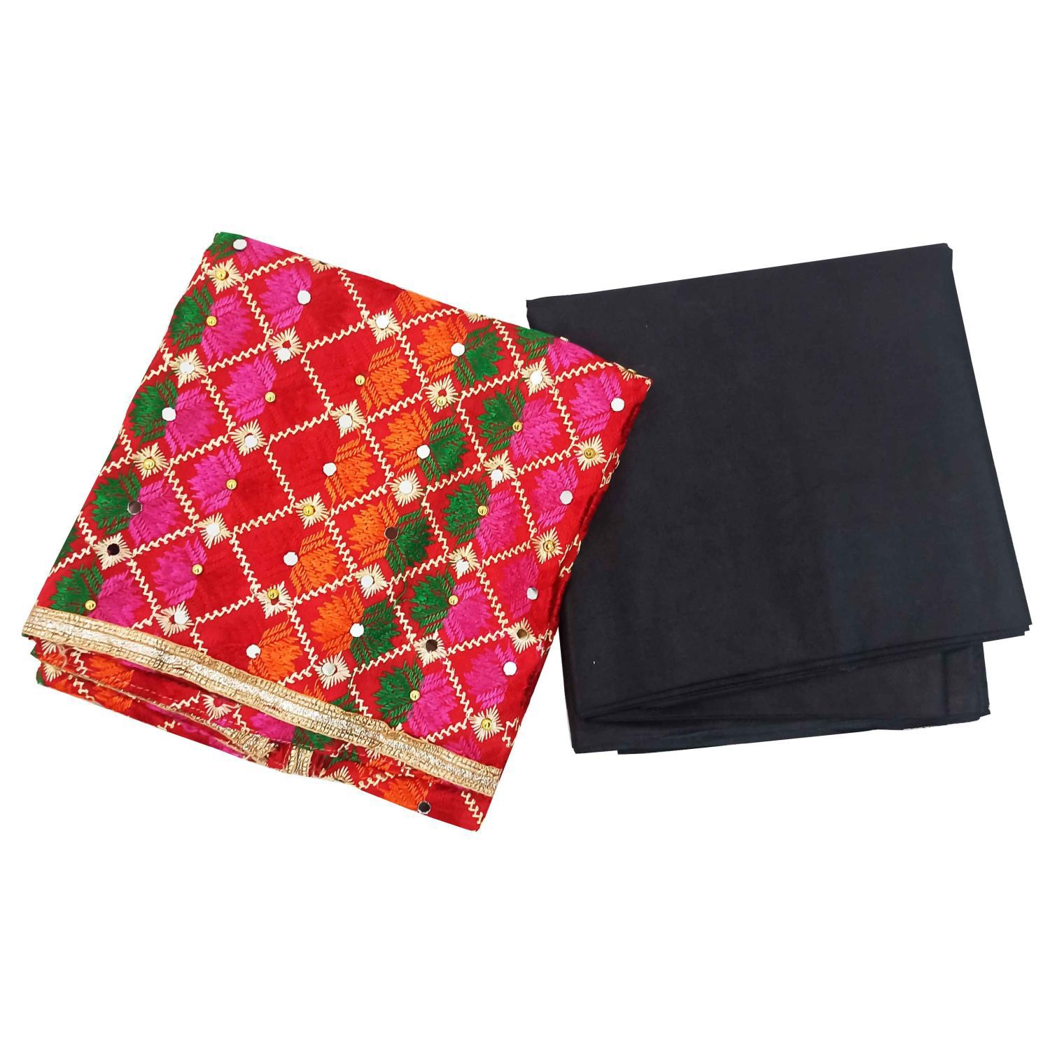 Black Suit with Phulkari Dupatta F0777