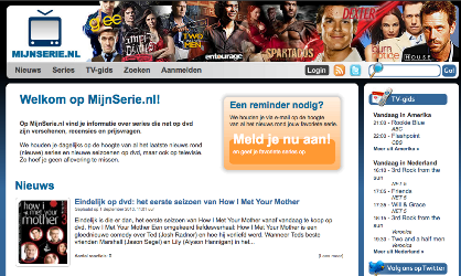 First design of MijnSerie.nl