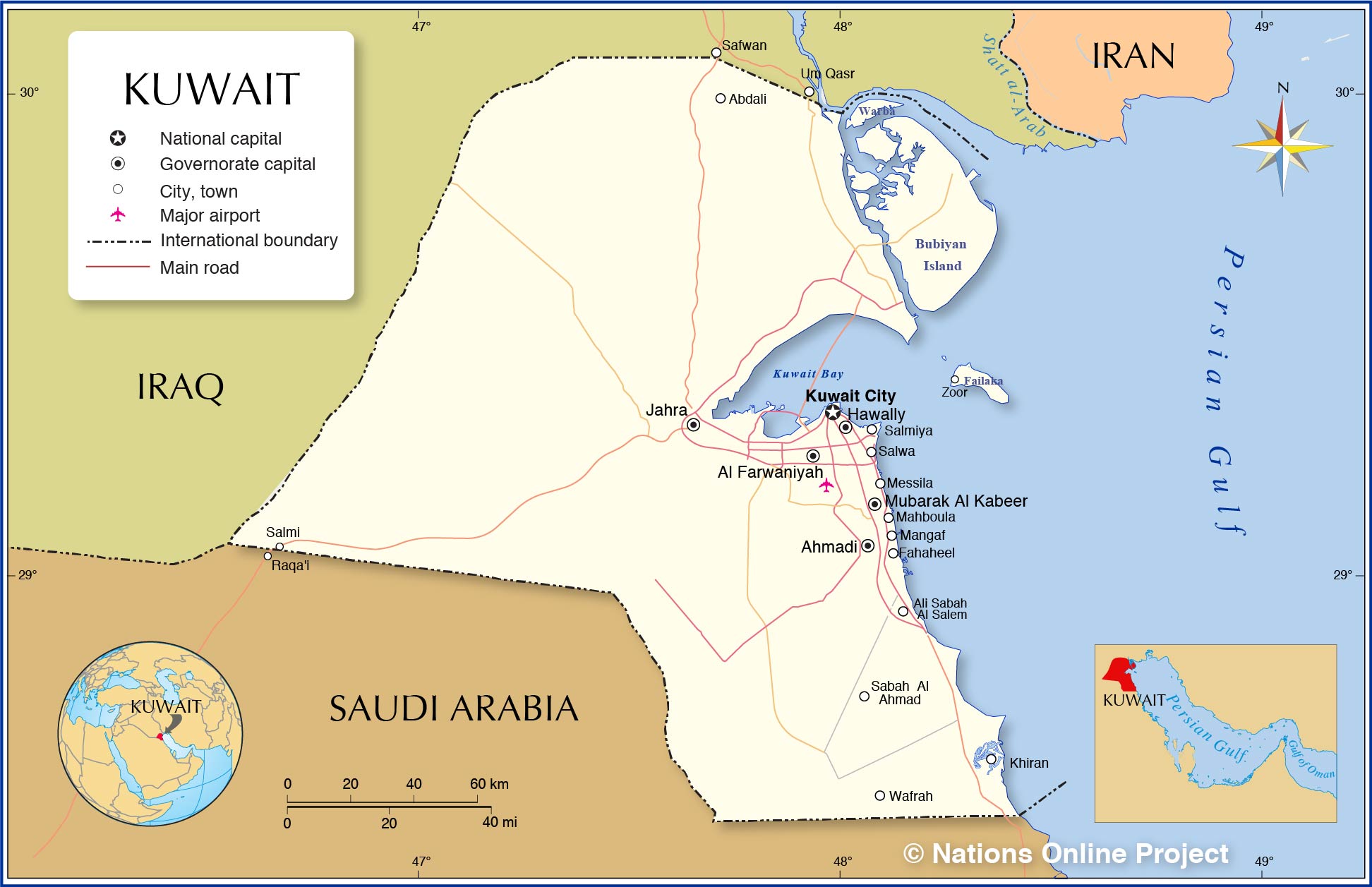 Capital Of Kuwait Map