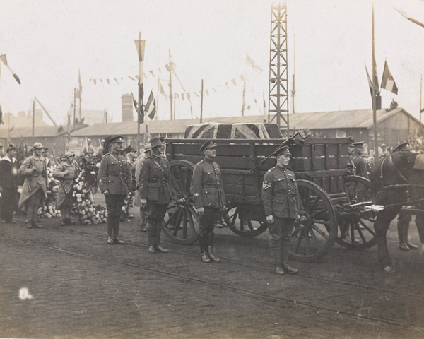 The Unknown Warrior prior to embarkation at Boulogne, 1920