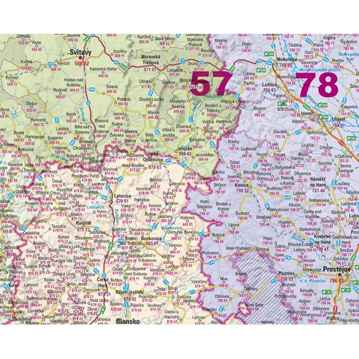 Nástěnná mapa PSČ České republiky PF350 | nastennemapy.cz