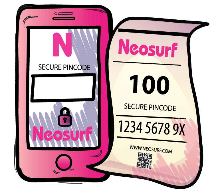 Betaal CONTANT of MOBIEL met Neosurf