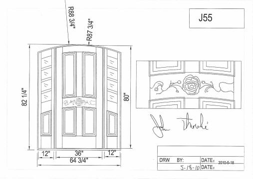 Arched Mahogany Entry Door with Sidelights