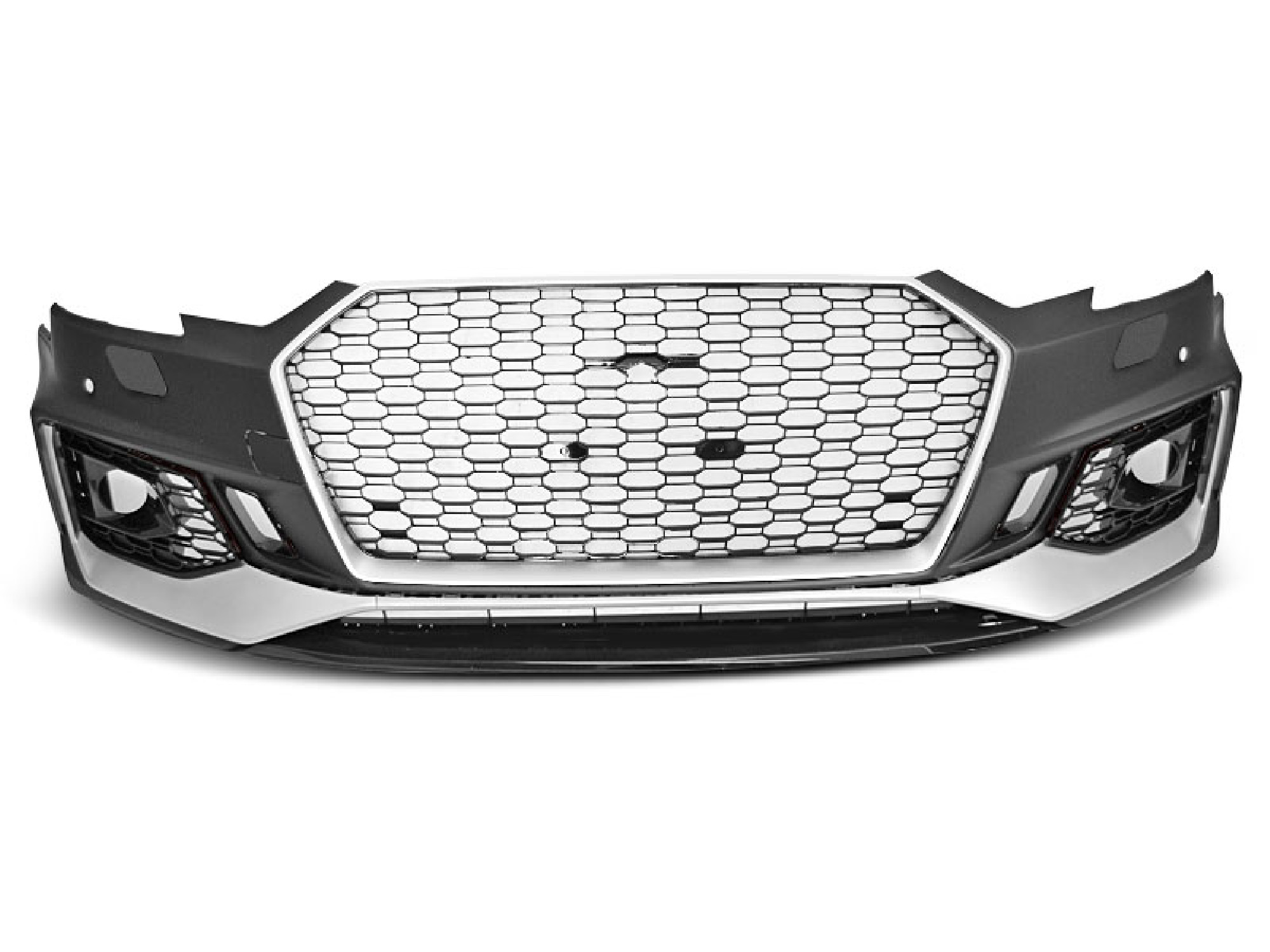 FRONT BUMPER SPORT SILVER BLACK PDC fits AUDI A4 B9 08.15-19 