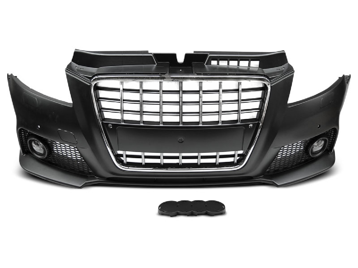 FRONT BUMPER SPORT CHROME BLACK PDC fits AUDI A3 08-12