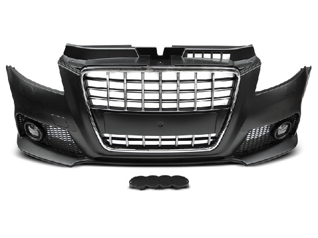 FRONT BUMPER SPORT CHROME BLACK fits AUDI A3 08-12