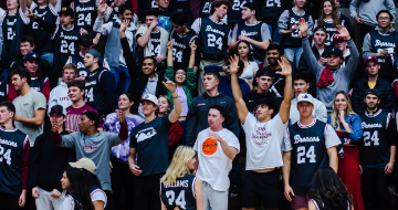 Basketball audience cheering