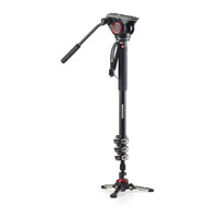 Manfrotto XPRO 4 Section Video Monopod + Fluid Head & FLUIDTECH Base