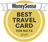 MoneySense Best Travel Card for NO FX 2020