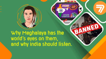 opinion piece banner with text "Why Meghalaya has the world’s eyes on them, and why India should listen" on a green background.