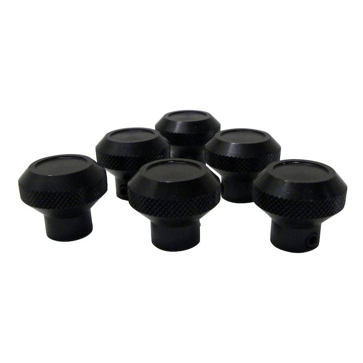 6-Piece Knob Set, Black Aluminum, 76-86 Jeep CJ