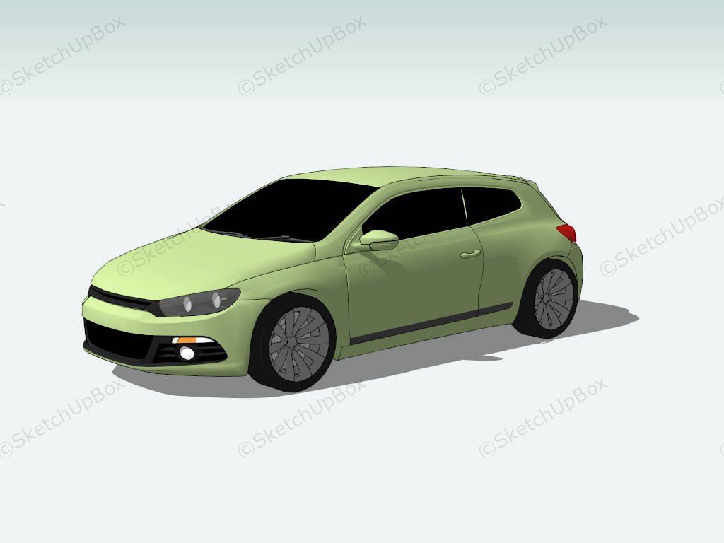 Volkswagen Scirocco Green SketchUp 3D Model .skp File Download ...