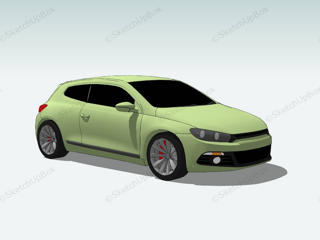 Volkswagen Scirocco Green SketchUp 3D Model .skp File Download ...