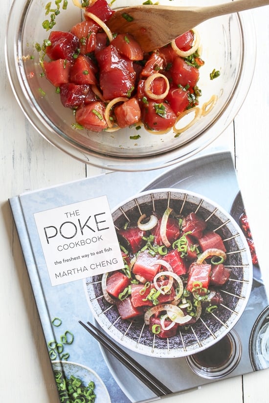 Shoyu Ahi Poke is the traditional Hawaiian dish of raw fish seasoned with soy sauce and sesame oil.