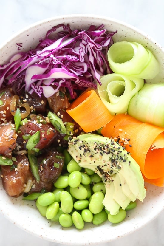 This is my go-to recipe for shoyu ahi tuna, perfect to add to your favorite Poke Bowl.