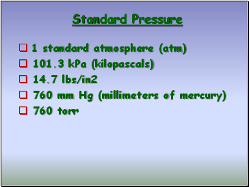 Standard Pressure