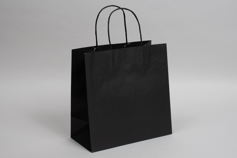 10 x 5 x 10 BLACK ONYX MIDTOWN TURN TOP PAPER SHOPPING BAG