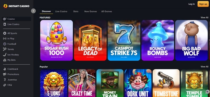 Instant Casino the best Bitcoin casino