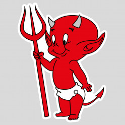 Stickers petit diable rouge