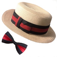 Boater Hat & Bow Tie Set