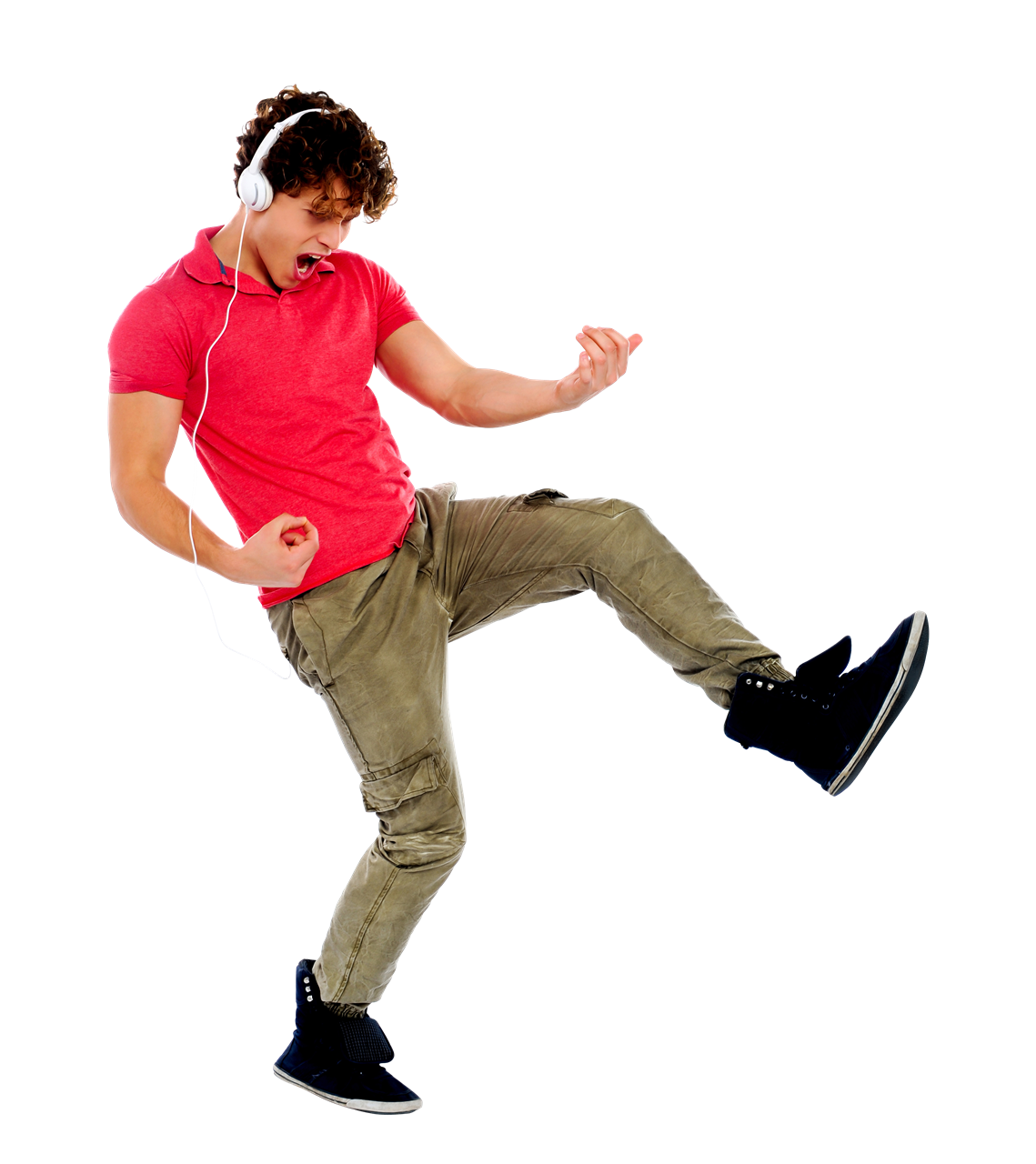 dancing teenager, music enjoyment, energetic movement, casual style, Dance PNG