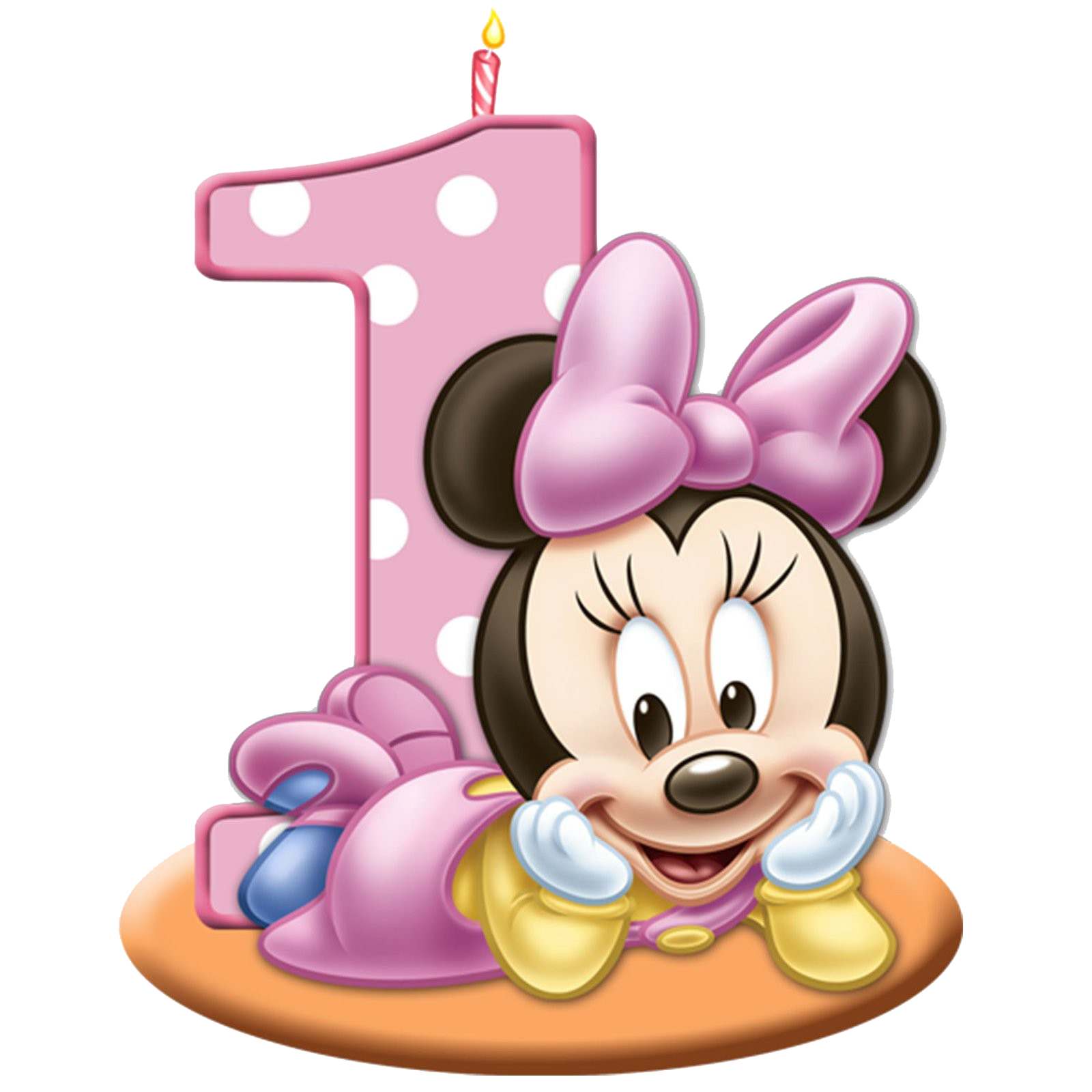 Minnie Mouse birthday, first birthday celebration, cartoon character, children's party decoration, Minnie Mouse PNG