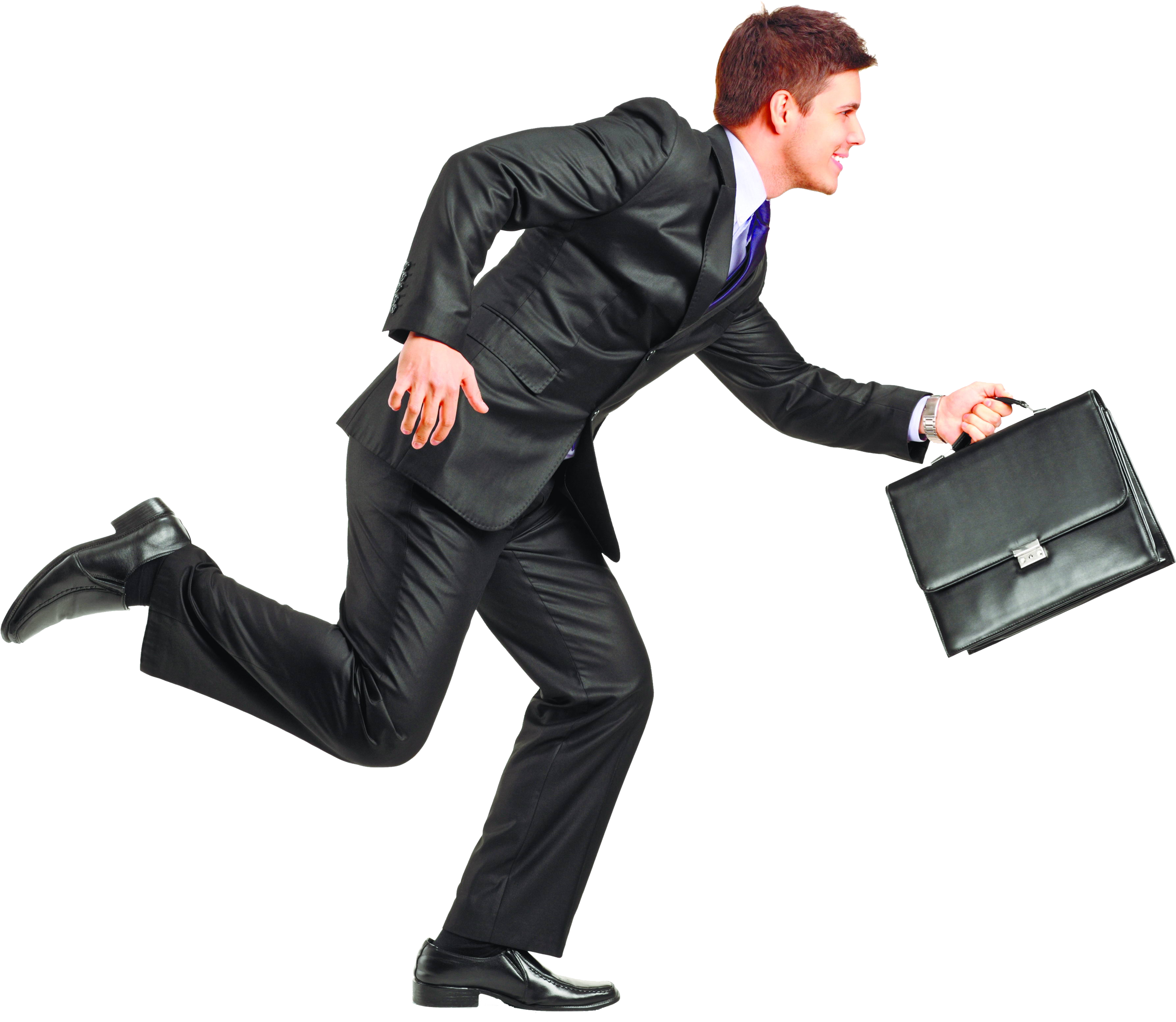 businessman running, briefcase, corporate professional, urgency, Businessman PNG