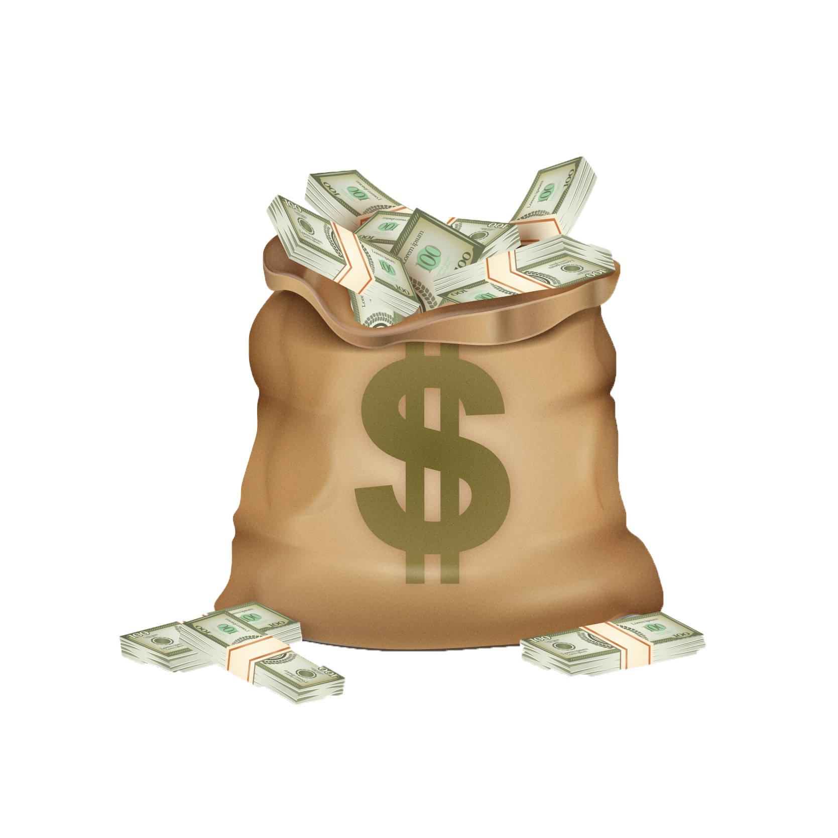 Money Bag Vector, Currency Sack, Cash Pouch Transparent