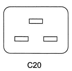 iec c20 plug drawing