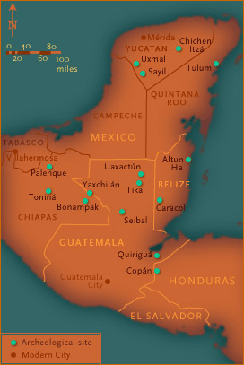 Ancient Mayan Cities Map