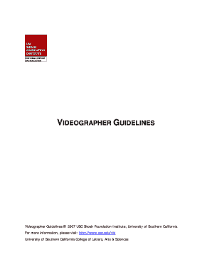 Videographer guidelines - USC Shoah Foundation - University of - sfi usc