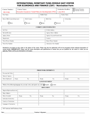 Financial forms - experience certificates