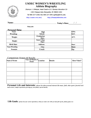 Army Biography Template