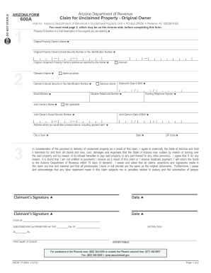 Arizona form 600 2013