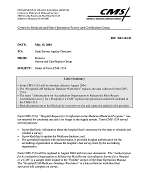 Hospitalcah medicare database worksheet form