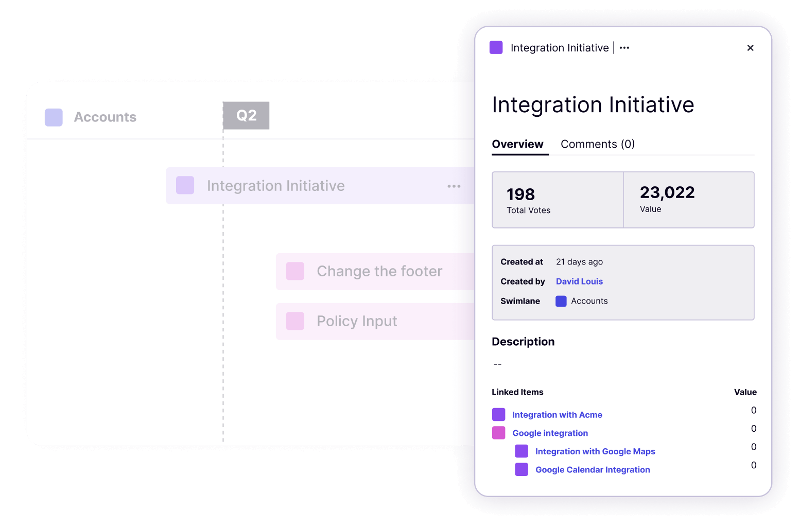 Pendo Roadmaps - Show total votes and dollar values associated with initiatives on your roadmap