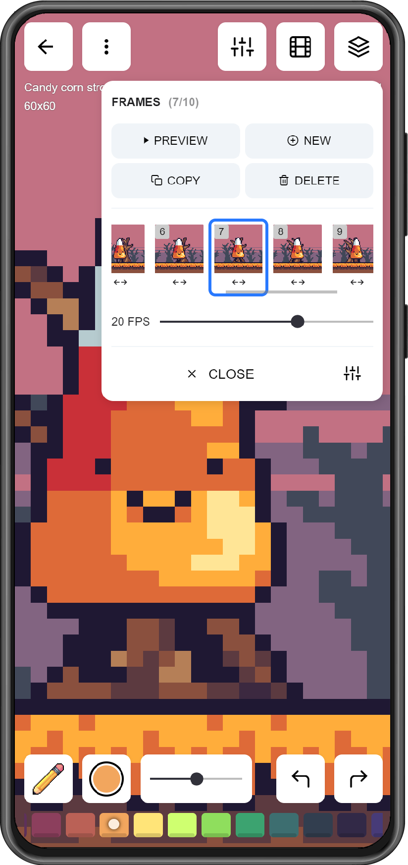 pixilart mobile frames