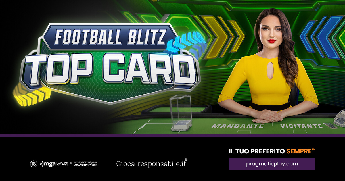 PRAGMATIC PLAY PORTA LE SCOMMESSE SPORTIVE CON LIVE CASINO’ CON FOOTBALL BLITZ TOP CARD