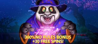 300% No Rules Bonus + 30 Free Spins on Panda Magic @ 10 RTG Casinos August 2016