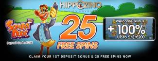 Hippozino Casino - Exclusive 25 FS on Scruffy Duck + £€$800 Welcome Pack