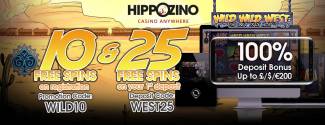 Hippozino Casino - Exclusive 35 FS on Wild Wild West + £€$800 Welcome Pack 2017